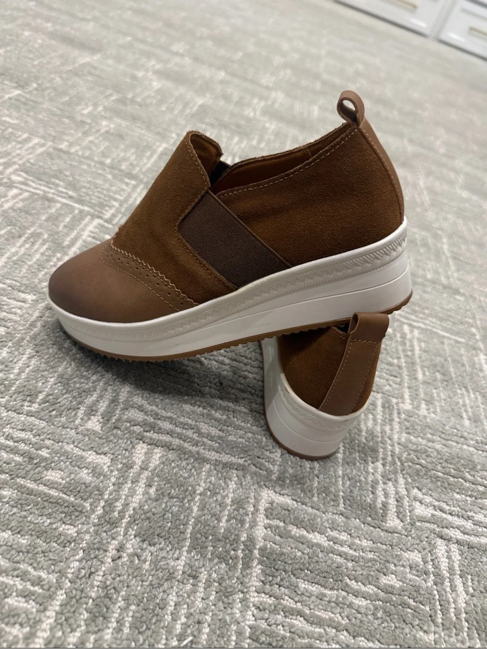 Brown Platform Slip-On Sneakers